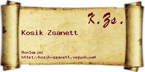 Kosik Zsanett névjegykártya